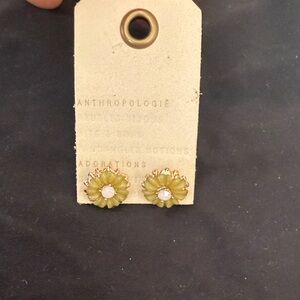 Anthropologie Olive Floral Earrings